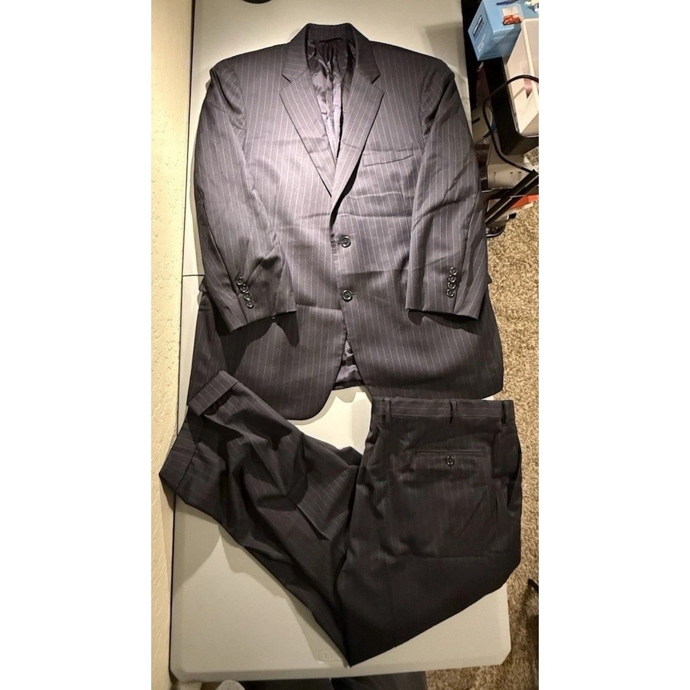 Brooks‎ Brothers Madison 1818 Suit 45R 37X26 Estrato Wool Stripe Made In Italy